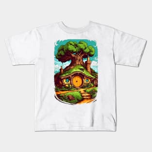 Round Door - Halfling Sanctuary - Fantasy Kids T-Shirt